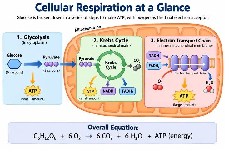 Cellular respiration diagram for a high school class