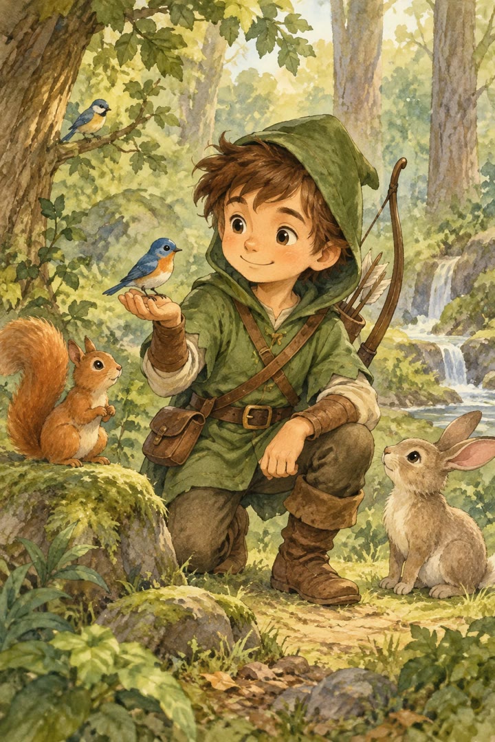 Watercolor hero for a children's book
