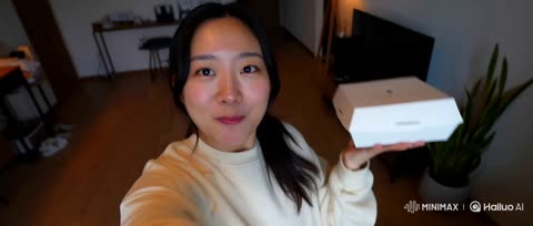 自拍视频博主开箱美味汉堡