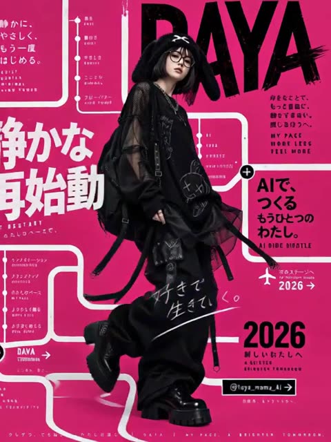 角色走过粉色海报中的铁路线文字路径