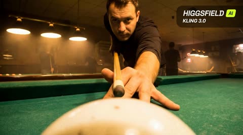 Billiard ball POV rolling into corner pocket