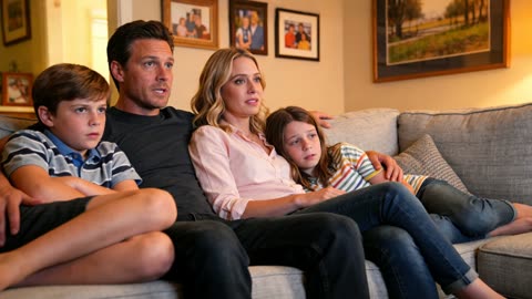 Four family members react to a plot twist