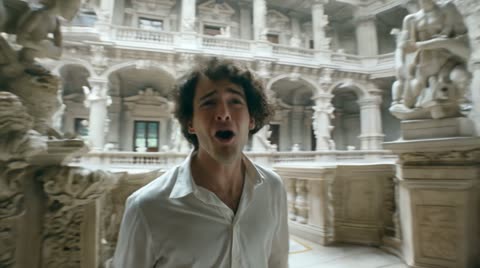 Inside a plaster-statue tower, a dinosaur reunion