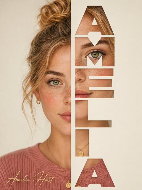 Half face, name stacked beside it
