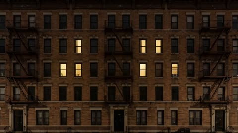 Apartment lights switch on to the beat