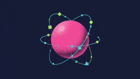 Quantum computing explained in risograph flat style