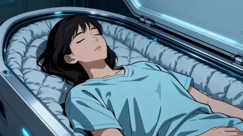 Anime woman wakes from cryosleep into forest