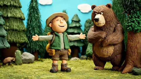 Stop-motion camper and a bear with a comeback