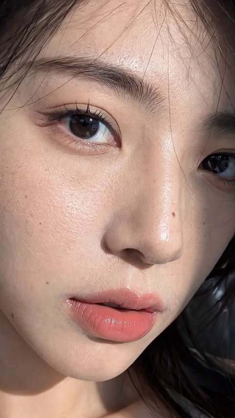 Ultra close fashion portrait with candid flashes